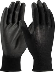 Protective Industrial Products PIP Seamless Knit Polyester Glove with Polyurethane Coated Smooth Grip on Palm & Fingers 33-B115 Black 2XL