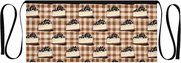 Kitchen Apron Cake Grid Pattern | Unisex Server Apron with 3 Pockets, Adjustable for Waiters, Gardeners, Kitchen, BBQ, Painting and Restaurant Work