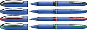 Schneider C Products One Hybrid 03 Rollerball Pen Hybrid conical tip, Assorted Colours, Pack of 4 Case, Blue,Green,Red,Black, 0.3 mm