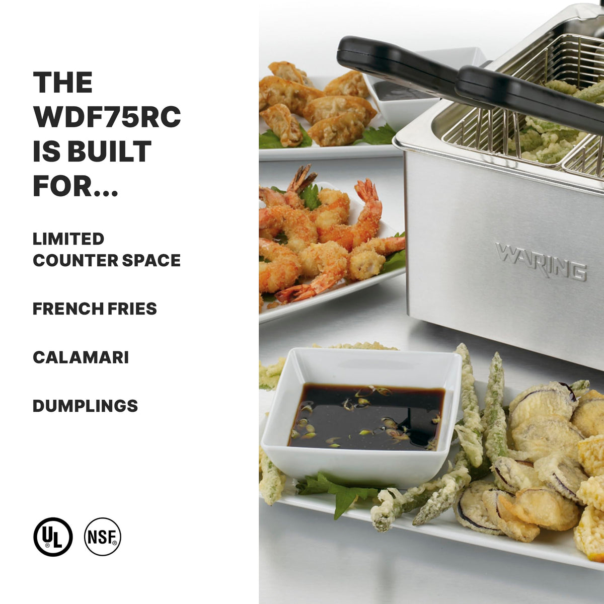 Waring Silver / 8.5 Pound Capacity - 120V / 8.5 Pound Deep Fryer 120V Commercial Deep Fryers