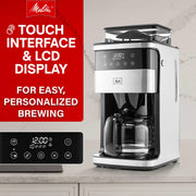 ® Aroma Fresh™ Plus 10-Cup Automatic Drip by Melitta – 10 cups, Stainless Steel, Stainless and Black