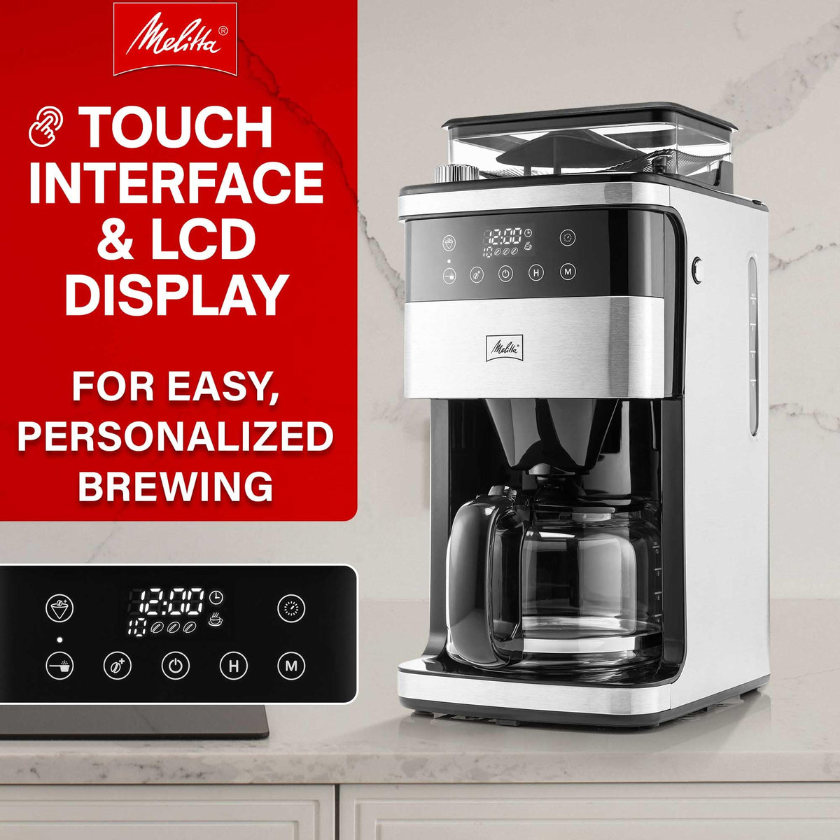 ® Aroma Fresh™ Plus 10-Cup Automatic Drip by Melitta – 10 cups, Stainless Steel, Stainless and Black