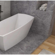 67" Soaking Single Slipper Bathtub - Glossy White/Black by Elegant Kitchen and Bath – Acrylic, White, Model BT21267GW-MBK