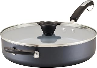 Farberware Disney Monochrome Ceramic Cookware Nonstick Saute Pan with Lid and Helper Handle, Dishwasher Safe, 4.5 Quart - Black