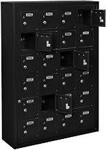 24 Doors Tablet & Cell Phone Locker by Global Industrial – Alloy Steel, Black, Model 493332BK