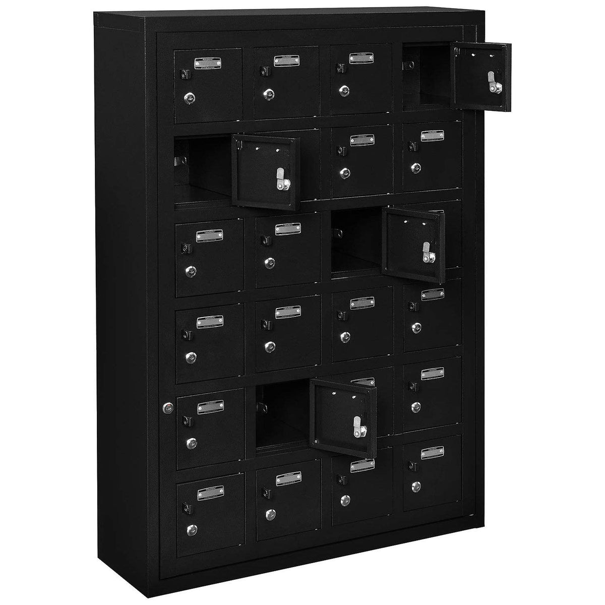 24 Doors Tablet & Cell Phone Locker by Global Industrial – Alloy Steel, Black, Model 493332BK