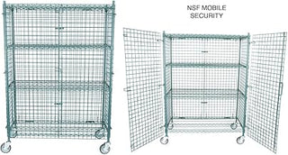 NSF Mobile Green Wire Security Cage Kit - 18 inch x 48 inch x 69 inch