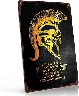 Spartan Helmet Vintage Metal Wall Art Signs 8X12 Inch