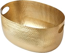 American Metalcraft Aluminum Beverage Tub - Large Party Serving Solution with Handles for Drinks, 320oz, Gold