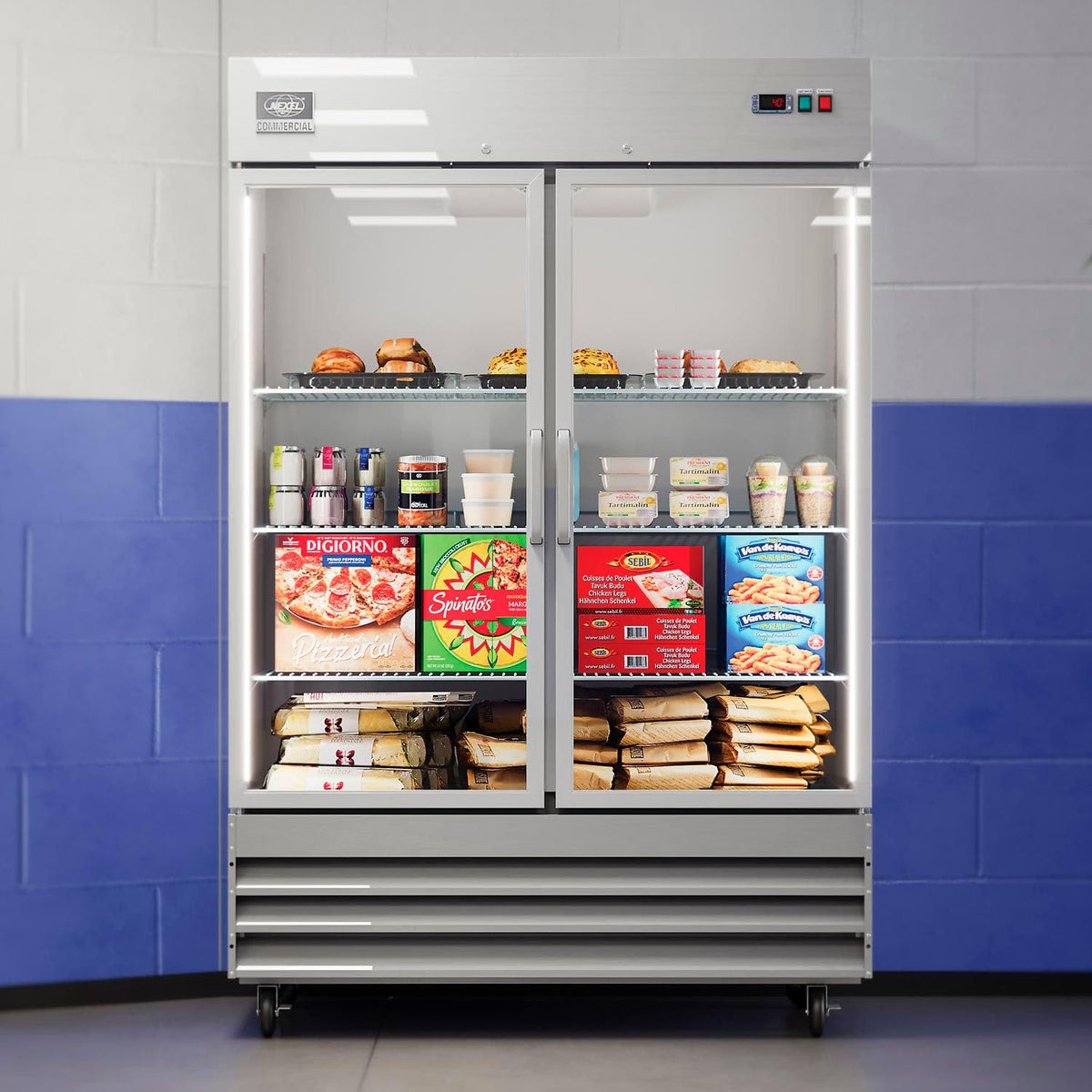 Global Industrial Stainless Steel Reach-In Refrigerator by Nexel – Stainless Steel, Silver, Model CFD-2RR-G-HC
