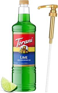 Torani Lime Syrup 1L with Pump Citrus Flavoring for Teas, Sodas & Cocktails