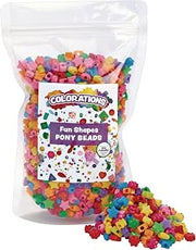 Colorations Fun Shapes Pony Beads, 1 lb, 1,800 Pieces