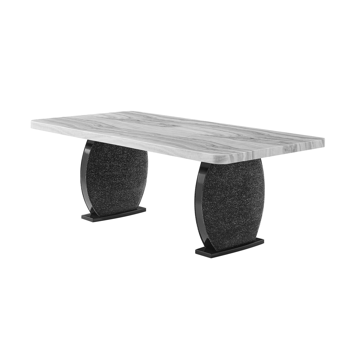D2502 Dining Table by Global Furniture USA – Engineered Wood, White-black, Model AMZ-D2502DT