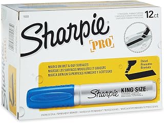 Chisel Tip Sharpie Pro Permanent Markers, King Size Blue 24-Count