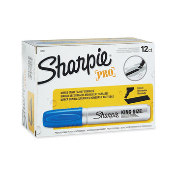 Chisel Tip Pro Permanent Markers by Sharpie – 1 Count (Pack of 24), Blue, Black, Pack of 24, Model SN-15003-2a