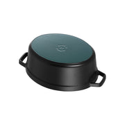 12.75 Quart Oval Cocotte by STAUB – 41cm, 11.73 liters, Cast Iron, 01) Black, Model 1004074