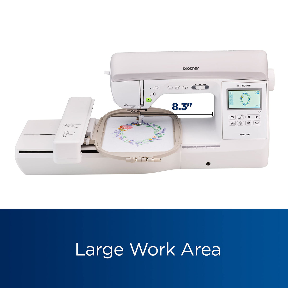 Innov-ís Sewing and Embroidery Machine with Wireless Capability by Brother – Metal, White, Model NQ3550W