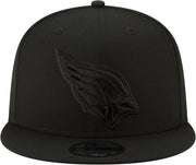 NFL 9FIFTY Black On Black Adjustable Snapback Hat Cap One Size Fits All (Arizona Cardinals) by New Era – Polyester, Arizona Cardinals Black, Model New Era