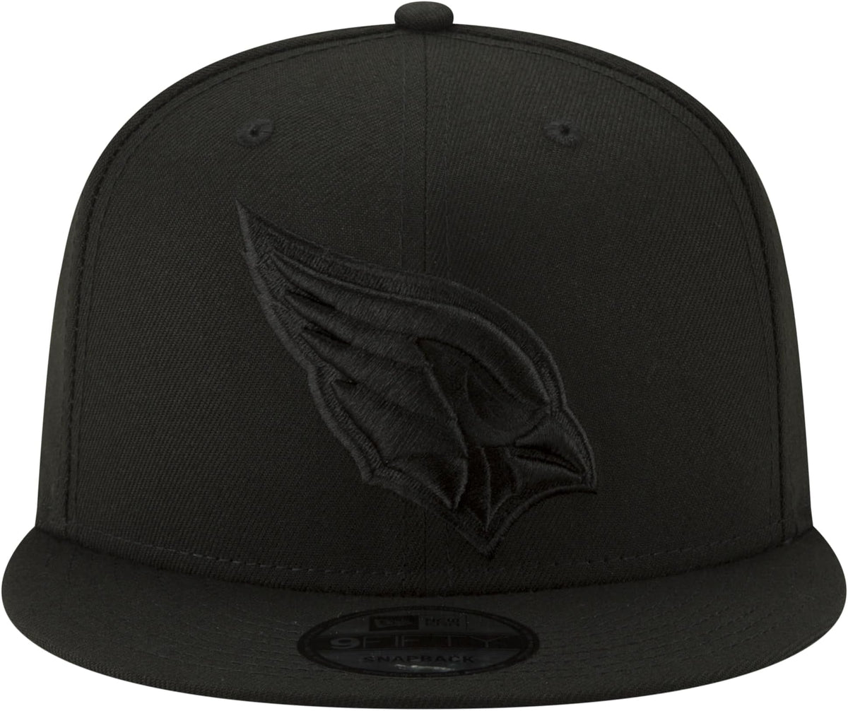 NFL 9FIFTY Black On Black Adjustable Snapback Hat Cap One Size Fits All (Arizona Cardinals) by New Era – Polyester, Arizona Cardinals Black, Model New Era