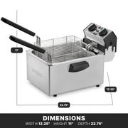 Waring Silver / 8.5 Pound Capacity - 120V / 8.5 Pound Deep Fryer 120V Commercial Deep Fryers