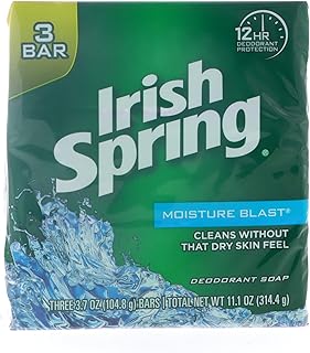Irish Spring Deodorant Soap Moisture Blast 3.75 oz 3 bar (2 pack)