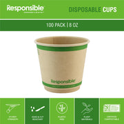 Responsible Products Brown / 100 / 8 oz (100 Count) Cups