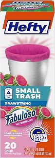 Hefty 4 Gallon Small Trash Bags, Pink, Fabuloso Watermelon Scent, 20ct