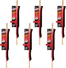 Libman Commercial 542 Heavy-Duty Curved Floor Squeegee with Wooden Handle, 24" Wide (Pack of 6), Black/Gray