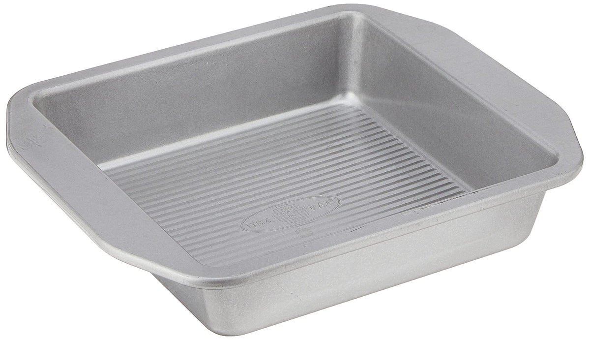 1 American Bakeware Classics 8-Inch Square Cake and Brownie Pan by USA Pan – Aluminized Steel, 8 inches, Steel, Model 1120BW-3-ABC
