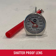 Rubbermaid Commercial Products Pocket Meat Thermometer, Stainless Steel, Red