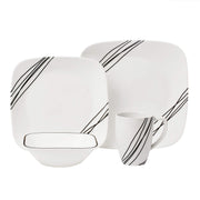 Corelle White / 16-Piece / Simple Sketch Dinnerware Sets