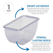 Dome 1 Pint Replacement Tray for Garnish Caddies with Snap-On Connectors for Kitchen by San Jamar – 0.0 ounces, ABS, Tan, Model BD101