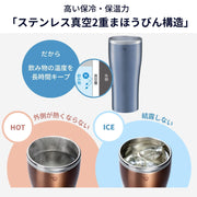 Stainless Steel Tumbler Mug by Zojirushi – 15.2 Ounces, 450.0 milliliters, Stainless Steel, clear blue, Model SX-DN45-AC