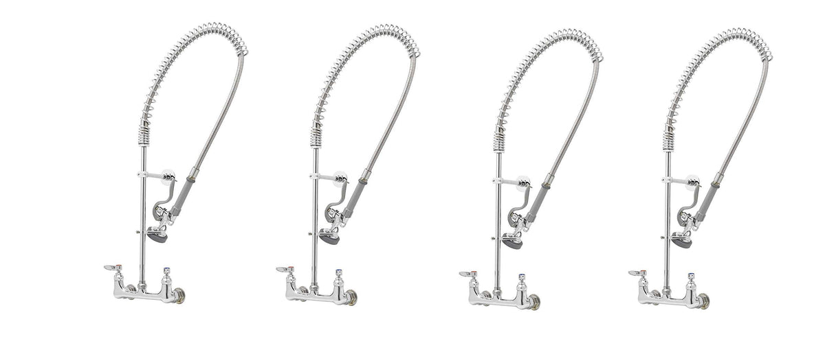 B-0133-B Easy Install Wall Mount Pre-Rinse Faucet for Commercial Kitchens. Includes Wall Bracket and Sprayer Meets New DOE Requirements with a 1.15 GPM Flow Rate (Pack of 4) by
