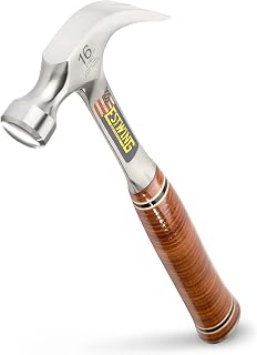Estwing Curved Claw Hammer, 16 oz Smooth Face, Leather Grip, E16C