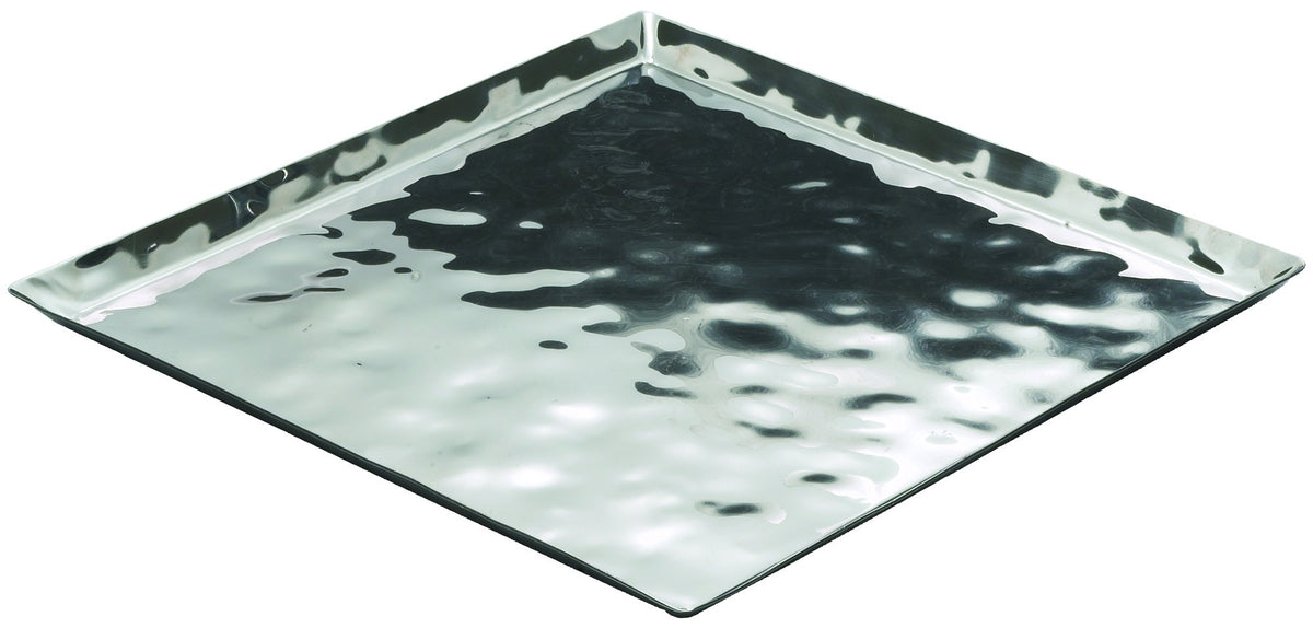 Winco 13.3" x 13.3" x 0.6" / Square / Stainless Steel Serving Trays