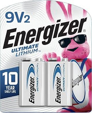 Energizer Ultimate Lithium 9V Batteries (2 Pack), Lithium 9 Volt Batteries