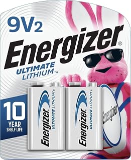 Energizer Ultimate Lithium 9V Batteries (2 Pack), Lithium 9 Volt Batteries