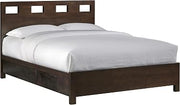 Modus Furniture Solid Wood 2-Side Storage Bed, King, Riva - Chocolate Brown
