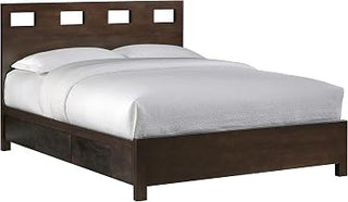 Modus Furniture Solid Wood 2-Side Storage Bed, King, Riva - Chocolate Brown