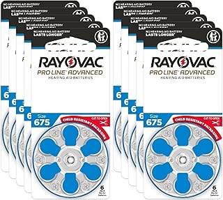 Rayovac Proline Advanced Hearing Aid Batteries | Size 675 | World's Longest Lasting Battery | Child-Resistant Packaging