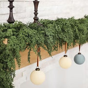 Jutom 2 Pcs 9 ft Christmas Artificial Cedar Garland - Realistic Cedar Pine Needles Greenery Garland Holiday Decoration for Mantel Table Winter Party