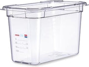 Araven Food Storage Pan, 6" Deep Polycarbonate, GN 1/3 | 1/3 size food pan with in-mold label for restaurants, hotels, cafés and prep stations.