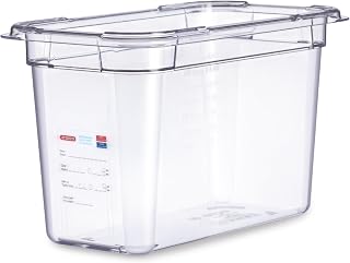 Araven Food Storage Pan, 6" Deep Polycarbonate, GN 1/3 | 1/3 size food pan with in-mold label for restaurants, hotels, cafés and prep stations.