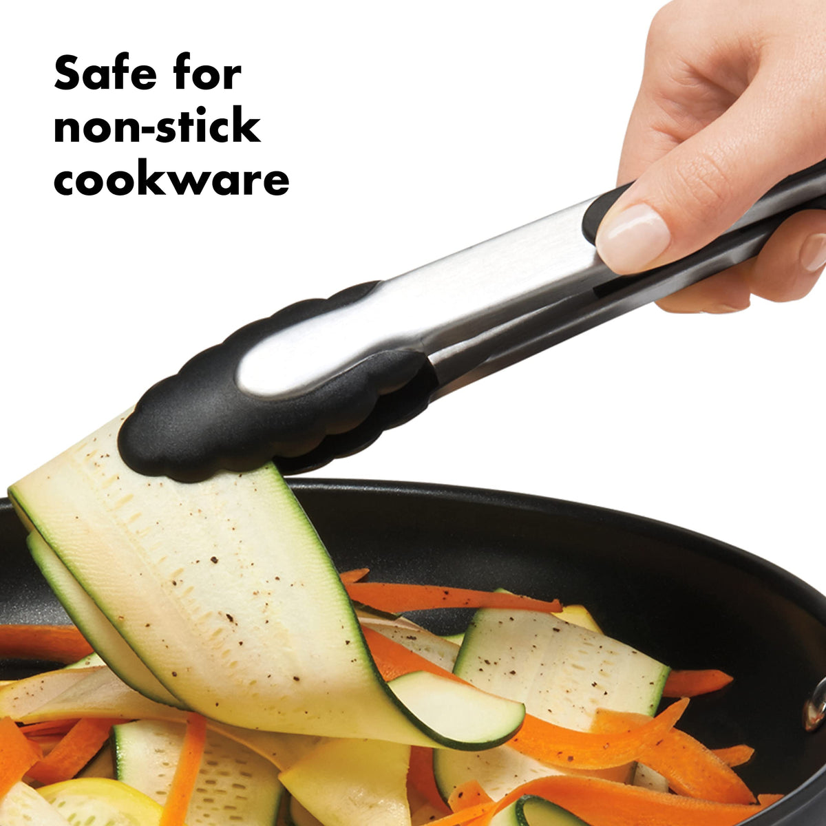 Good Grips 12-Inch Stainless-Steel Locking Tongs & Good Grips 9-Inch Locking Tongs with Nylon Heads by OXO – 12-Inch, Stainless Steel, Multicolor, Pack of 2