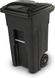 Toter 79232-R1209 32 Gallon Blackstone Trash Can with Wheels and Attached Lid