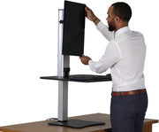 Victor Single Monitor / Black W/Aluminum / Modern Monitor Stands