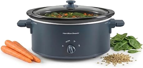 Hamilton Beach 6 Quart Slow Cooker With Space-Saving Folding Handles