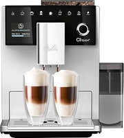 Melitta CI Touch (F630-111) Automatic Coffee Maker with Milk System, Two-Chamber Bean Container, One Touch Display, Coffee Thickness Adjustable in 4 Levels, Silver
