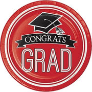 Creative Converting 18 Count School Spirit Sturdy Style Dinner/Large Paper Plates for Graduation Party, Classic Red